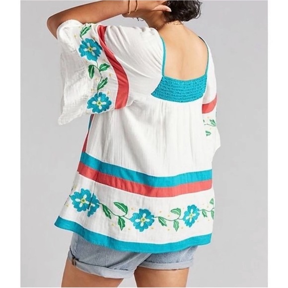 Anthropologie Embroidered Tunic Blouse NWT Size 4 (Small) - Picture 5 of 16